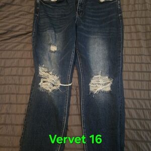 VERVET BY FLYING MONKEY Distressed Blue Skinny Jeans